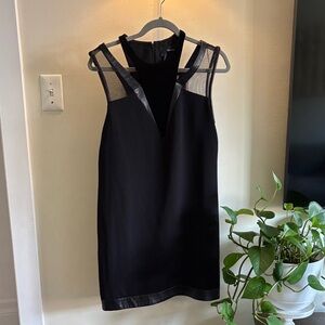 The Kooples Black Mesh Detail Mini Dress